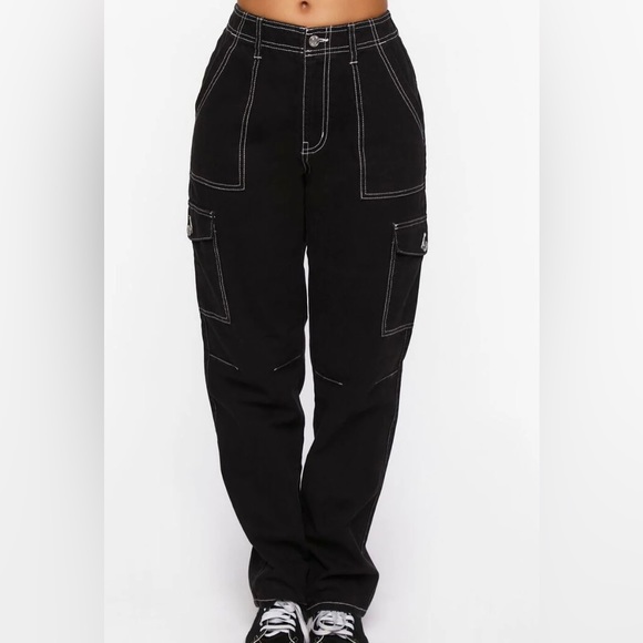 Forever21 Cotton Cargo Pants - Picture 2 of 6